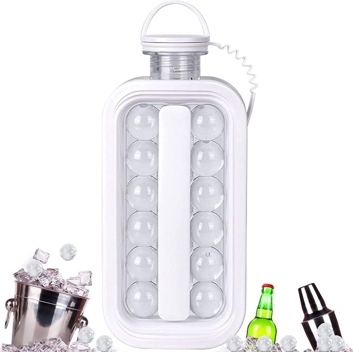 2 In 1 Portable Ice Cube Round Ice Cube Mold