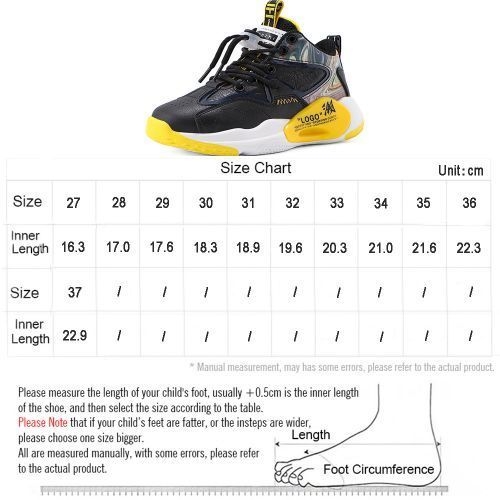 Boys' Casual Running Children's Sports Basketball Thick Bottom Mid Shoes Black