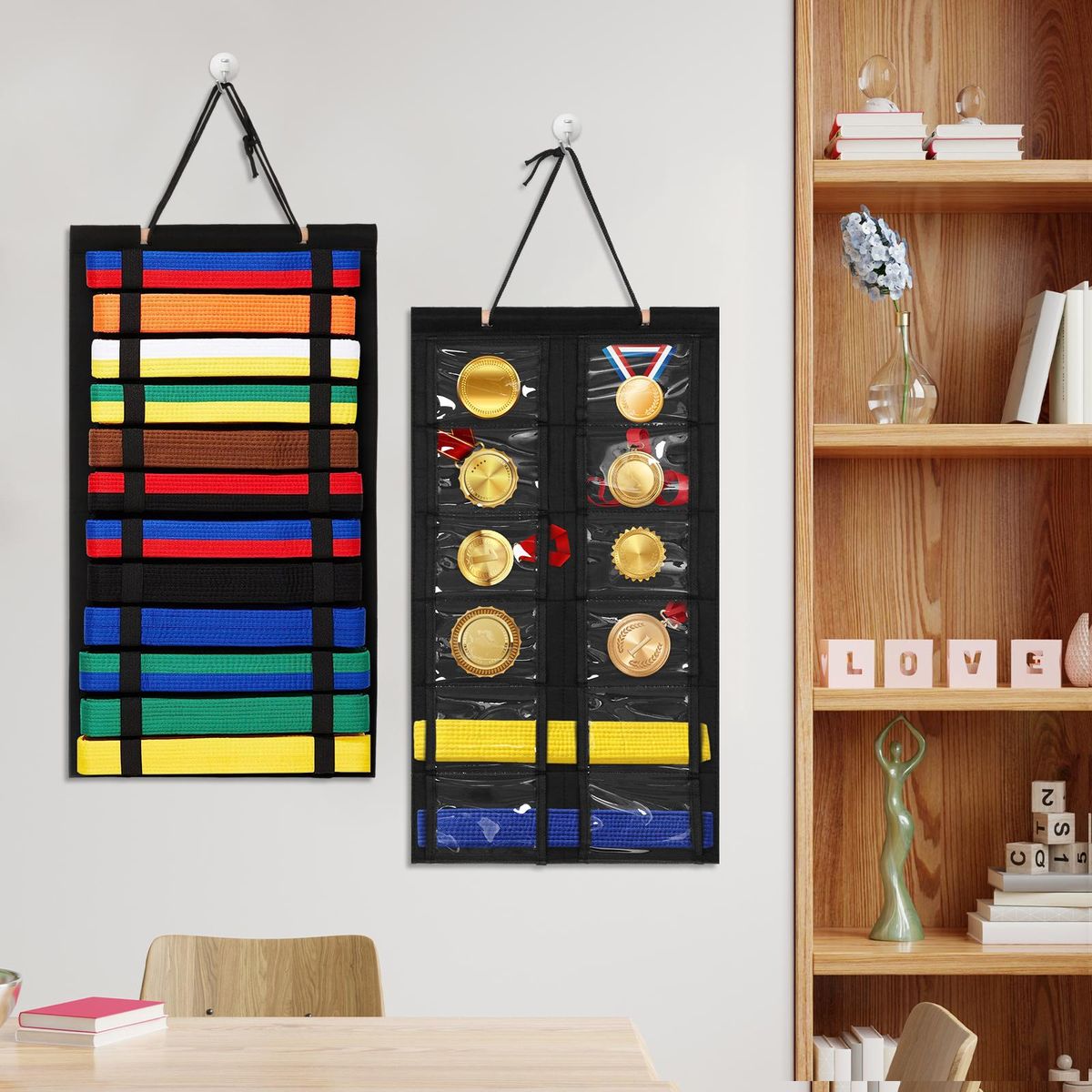 Martial Arts Belts Storage Organizer Space Saving For Kids