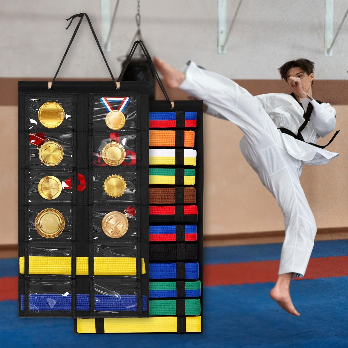 Martial Arts Belts Storage Organizer Space Saving For Kids