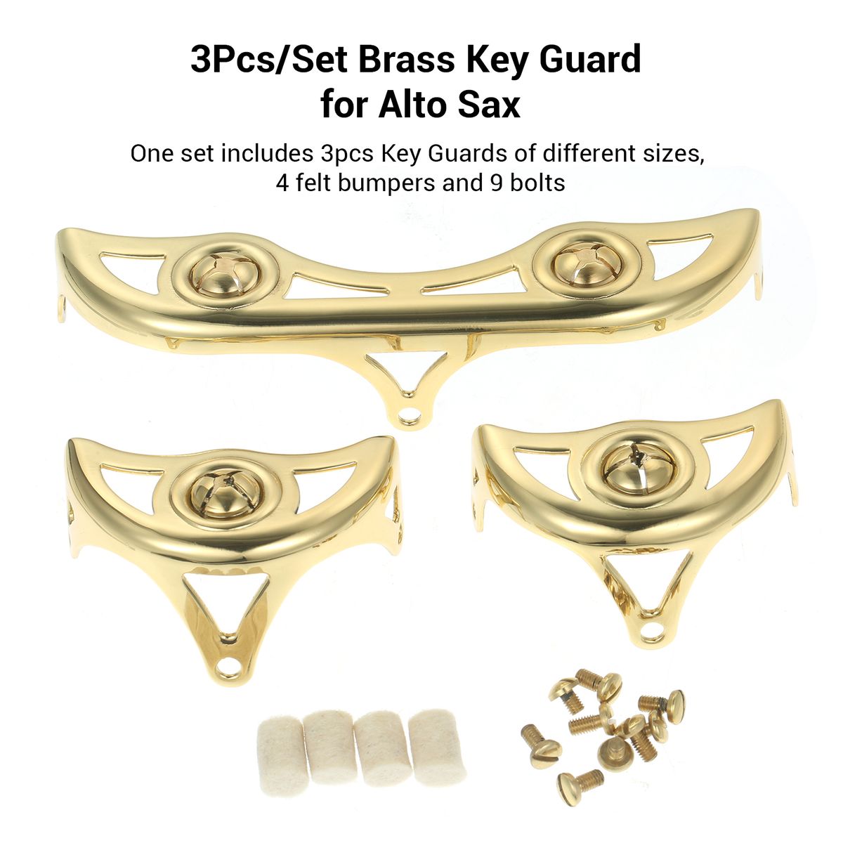 3Pcs/Set Brass Key Guard For Alto Sax Saxophone Repairing