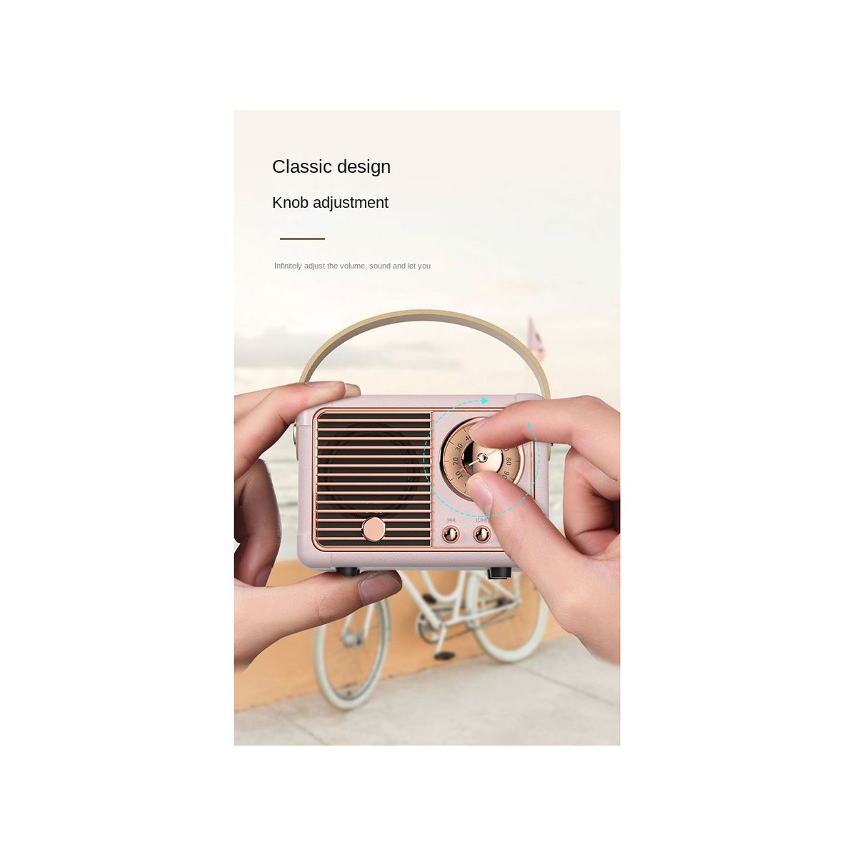 Retro Bluetooth Speaker HM11 Classical Retro Music Player Sound Stereo Portable Mini Travel Music Player Beige