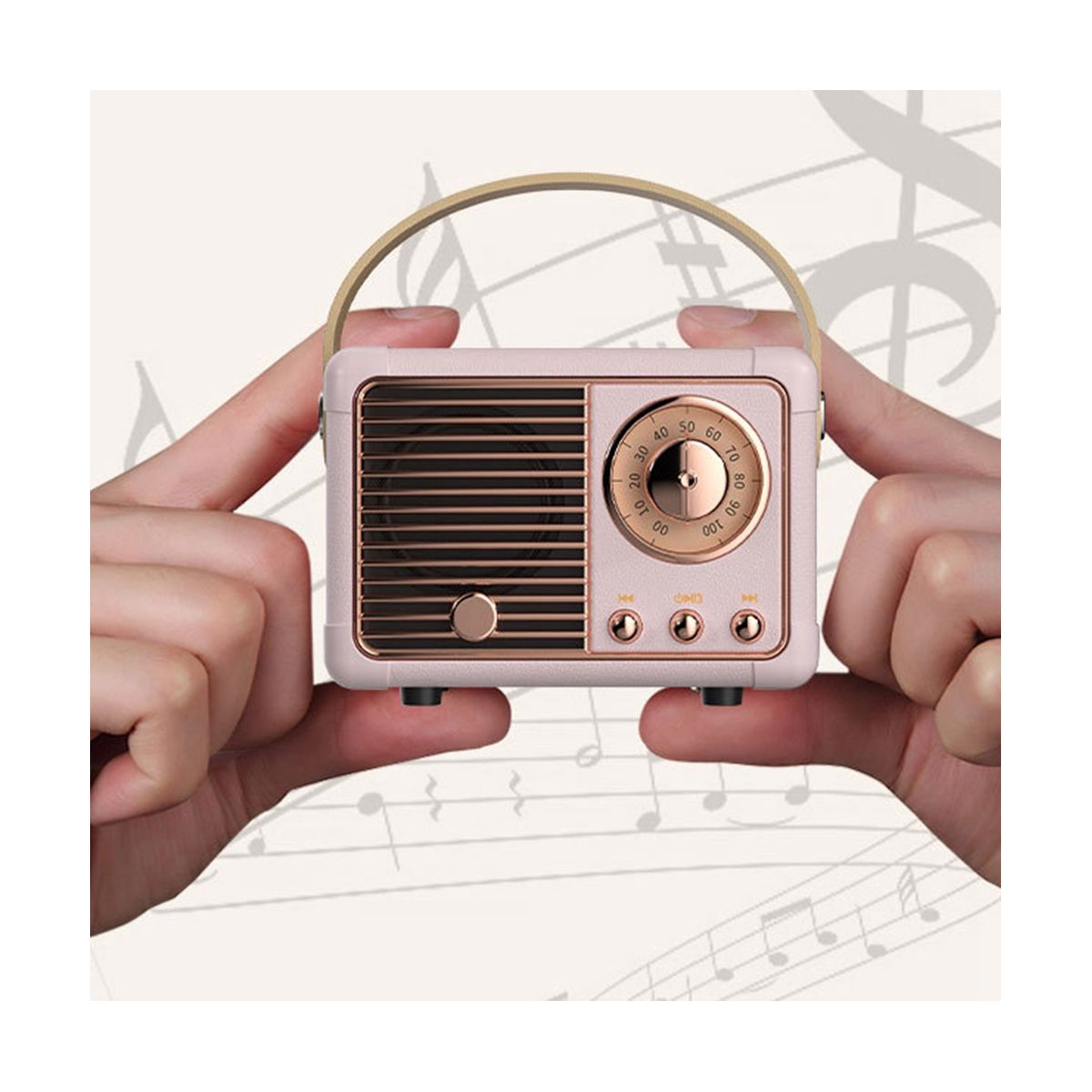 Retro Bluetooth Speaker HM11 Classical Retro Music Player Sound Stereo Portable Mini Travel Music Player Beige