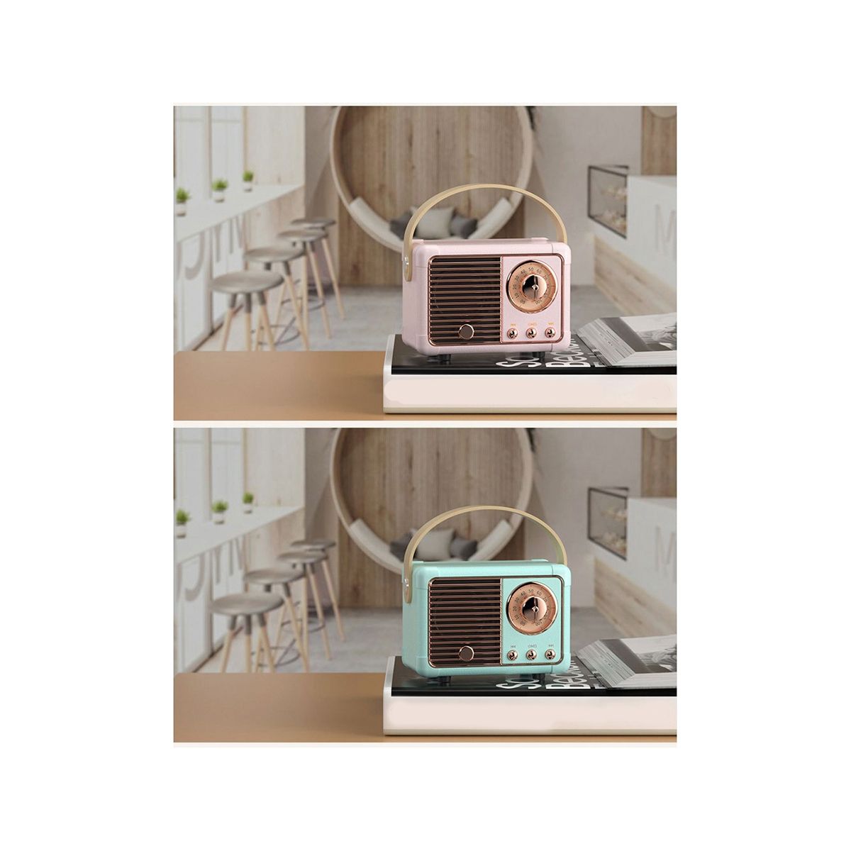 Retro Bluetooth Speaker HM11 Classical Retro Music Player Sound Stereo Portable Mini Travel Music Player Beige