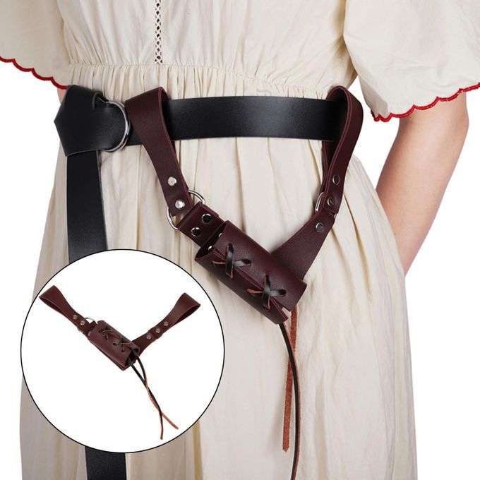 Retro Cosplay Medieval Faux Leather Warrior  Brown Right Handed