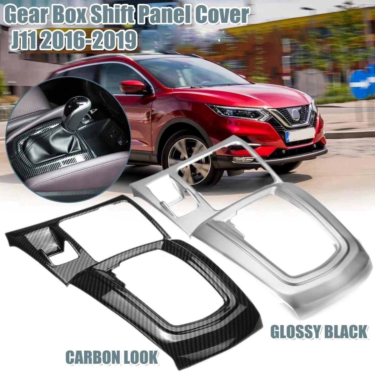 Shift Box Panel Cover Interior Trim Molding Cup Holder Trim Cover for Nissan Qashqai J11 2014-2018 Carbon Pattern