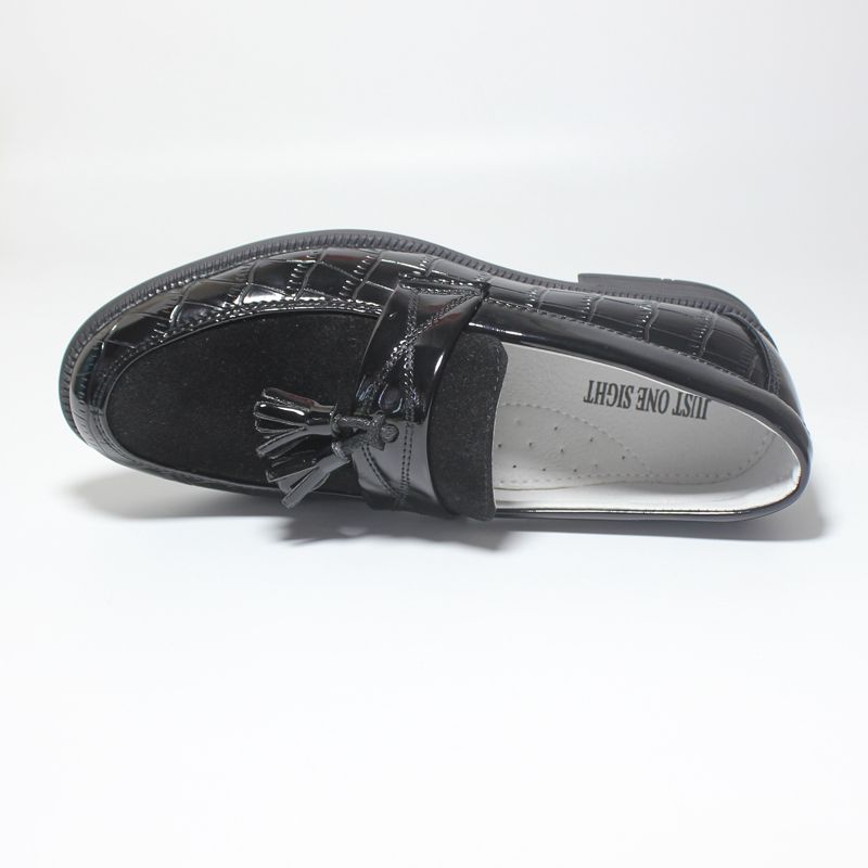 Boys Oxford PU Leather Tassel Brogue Black