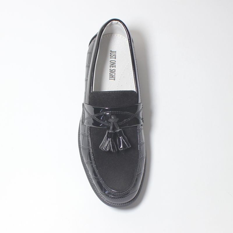 Boys Oxford PU Leather Tassel Brogue Black