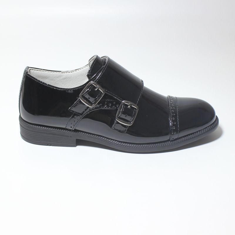 New Kids Boys Leather Shoes-Black