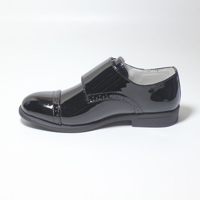 New Kids Boys Leather Shoes-Black