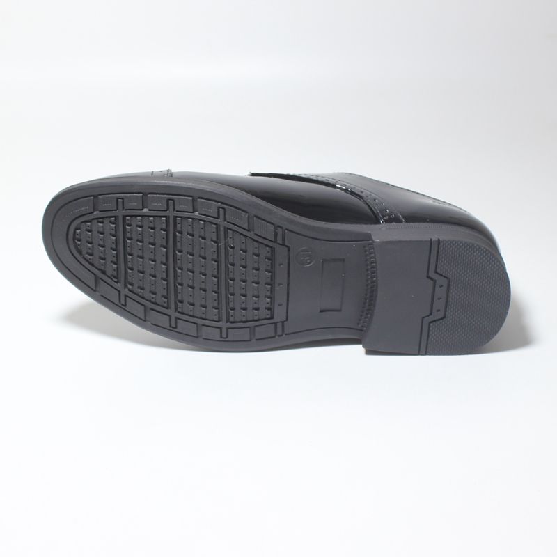New Kids Boys Leather Shoes-Black