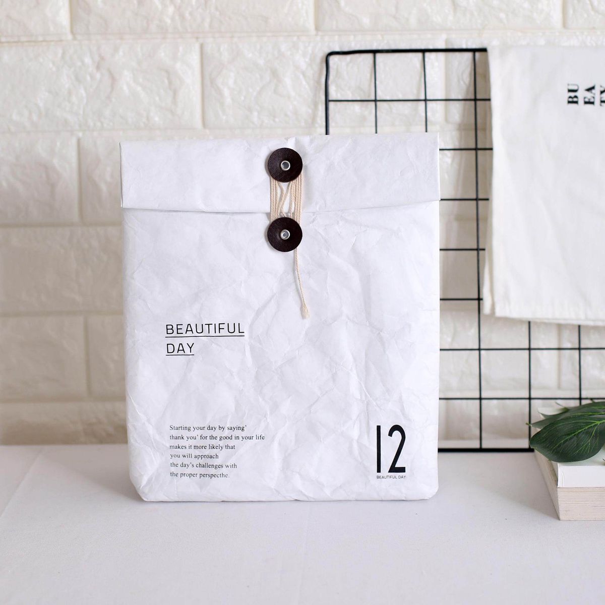 Kitchen Reusable Box Sack Durable Insulated Portable Dupont Paper Bag Brown Paper Lunch Bag Heat Preservation Picnic Container #white Beautiful Day White