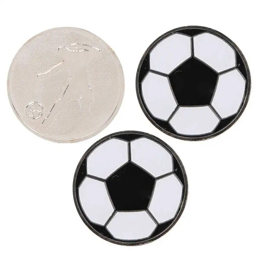 3Pcs Portable Football Toss Coin Alloy Soccer Referee Flip Coin Judge Toss Coins Pick Side Football Tranning Match Equipment