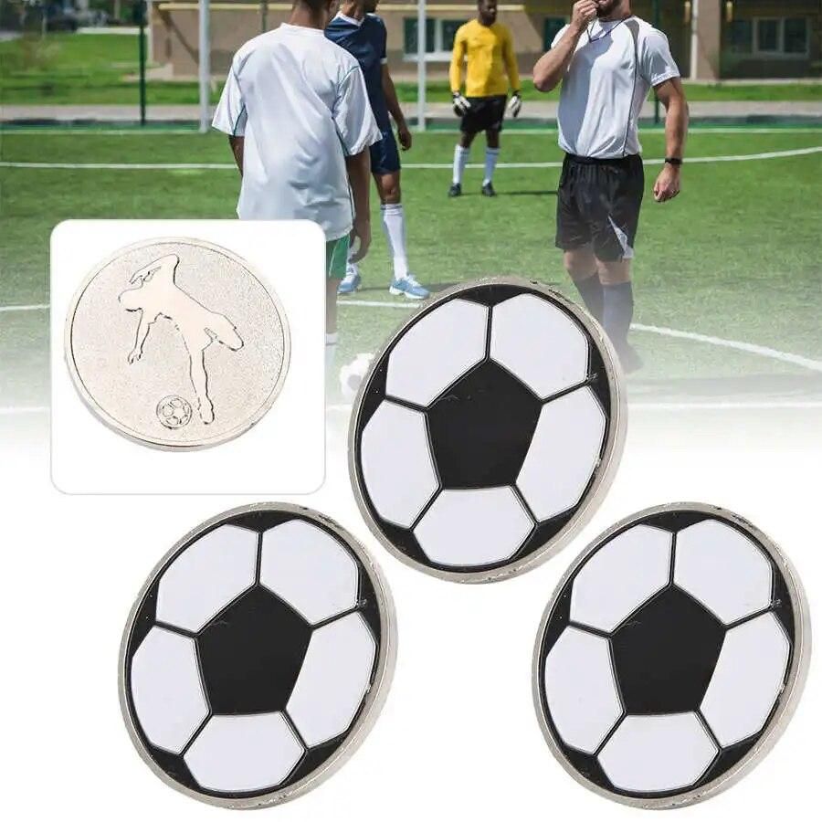 3Pcs Portable Football Toss Coin Alloy Soccer Referee Flip Coin Judge Toss Coins Pick Side Football Tranning Match Equipment