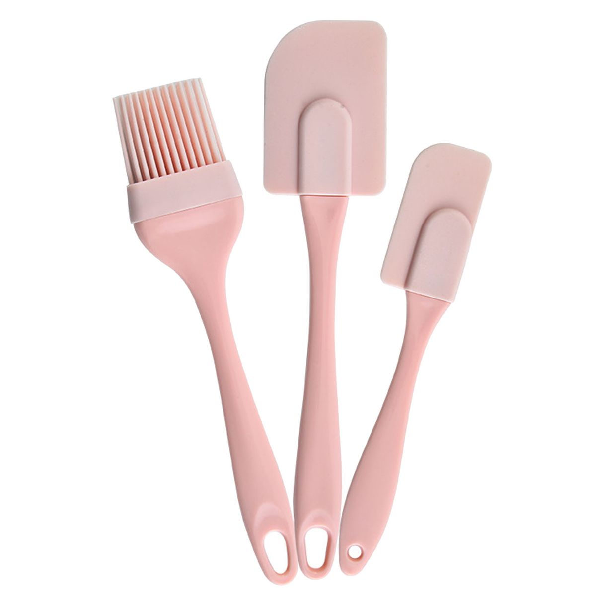 3Pcs/Set Cake Spatula Kit Portable Non-stick Silicone-Pink