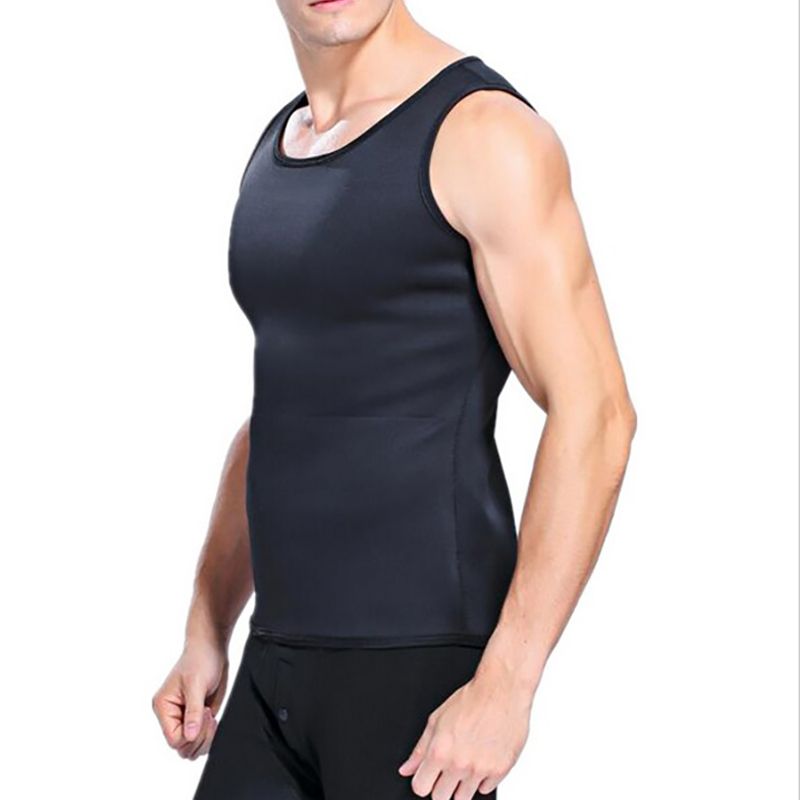 Slimming Belt Belly Men Slimming Vest Body Shaper Neoprene Fat Burning - Black