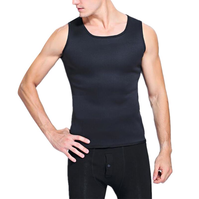 Slimming Belt Belly Men Slimming Vest Body Shaper Neoprene Fat Burning - Black