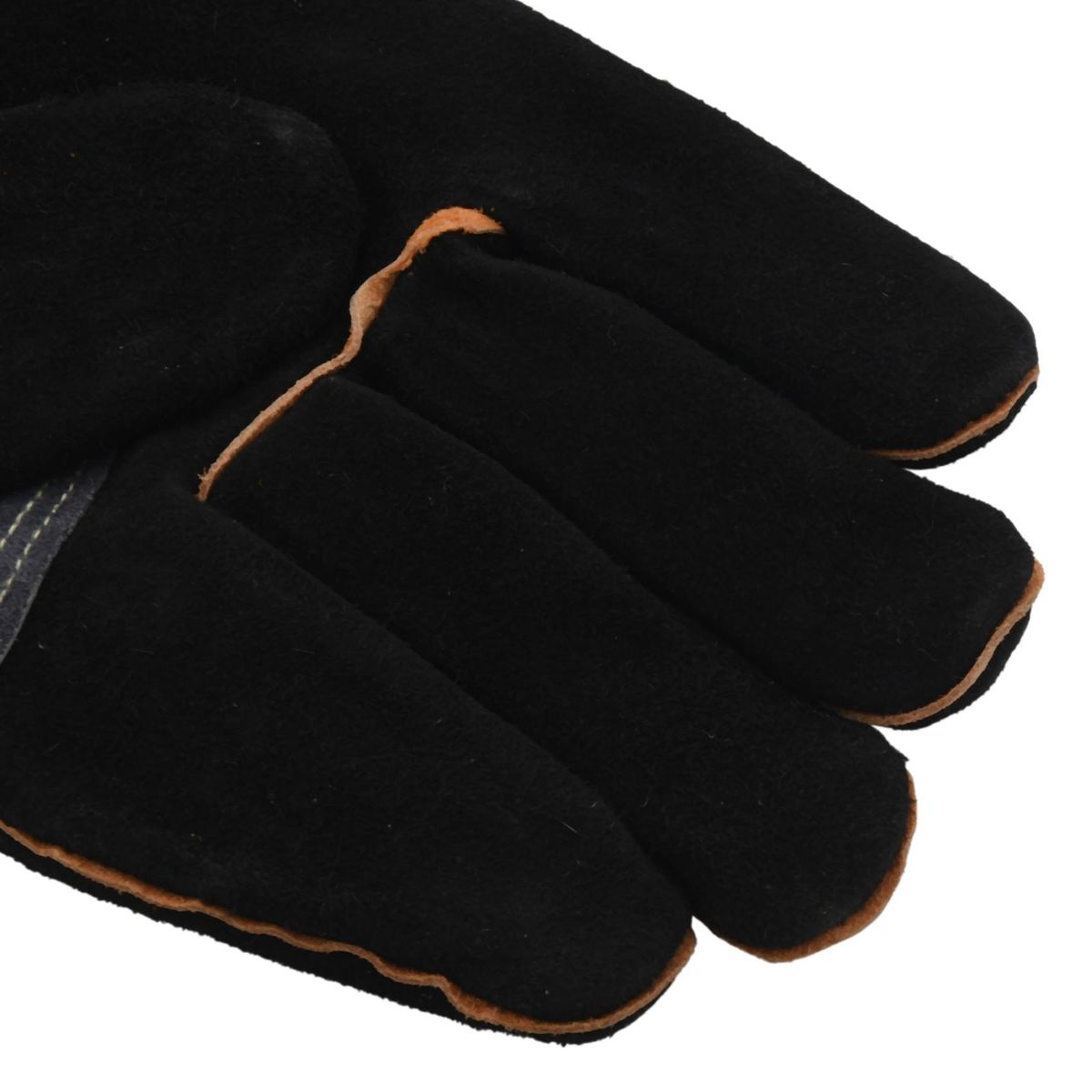 Extreme Heat&Fire Resistant Gloves Leather with Stitching,Mitts Perfect for Fireplace,Stove,Oven,Grill,Welding,Bbq,Mig,Pot Holder,Animal Handling,Black 16 Inches