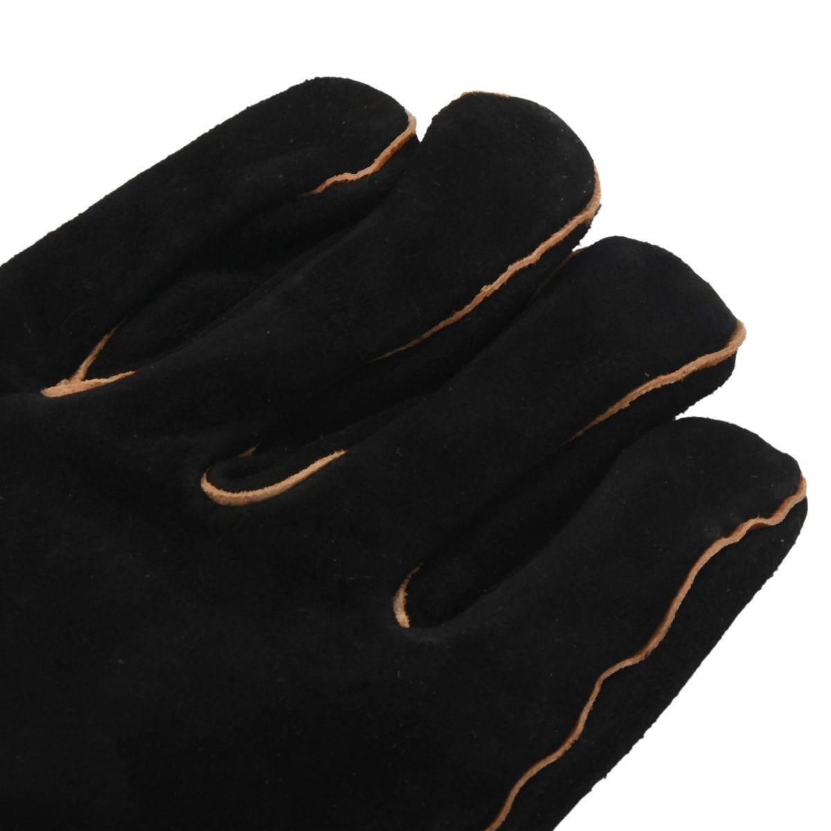 Extreme Heat&Fire Resistant Gloves Leather with Stitching,Mitts Perfect for Fireplace,Stove,Oven,Grill,Welding,Bbq,Mig,Pot Holder,Animal Handling,Black 16 Inches