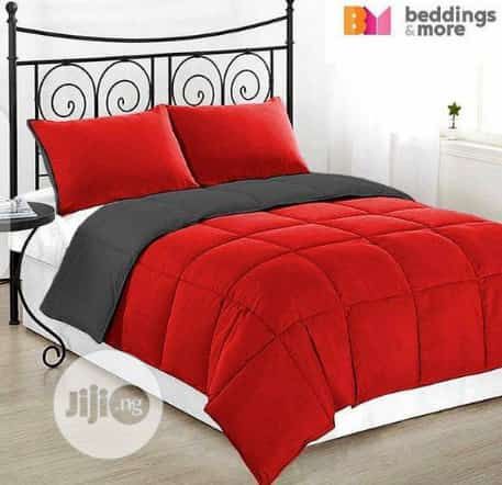 Plain Red/ Black   Beddings With Pillow Cases