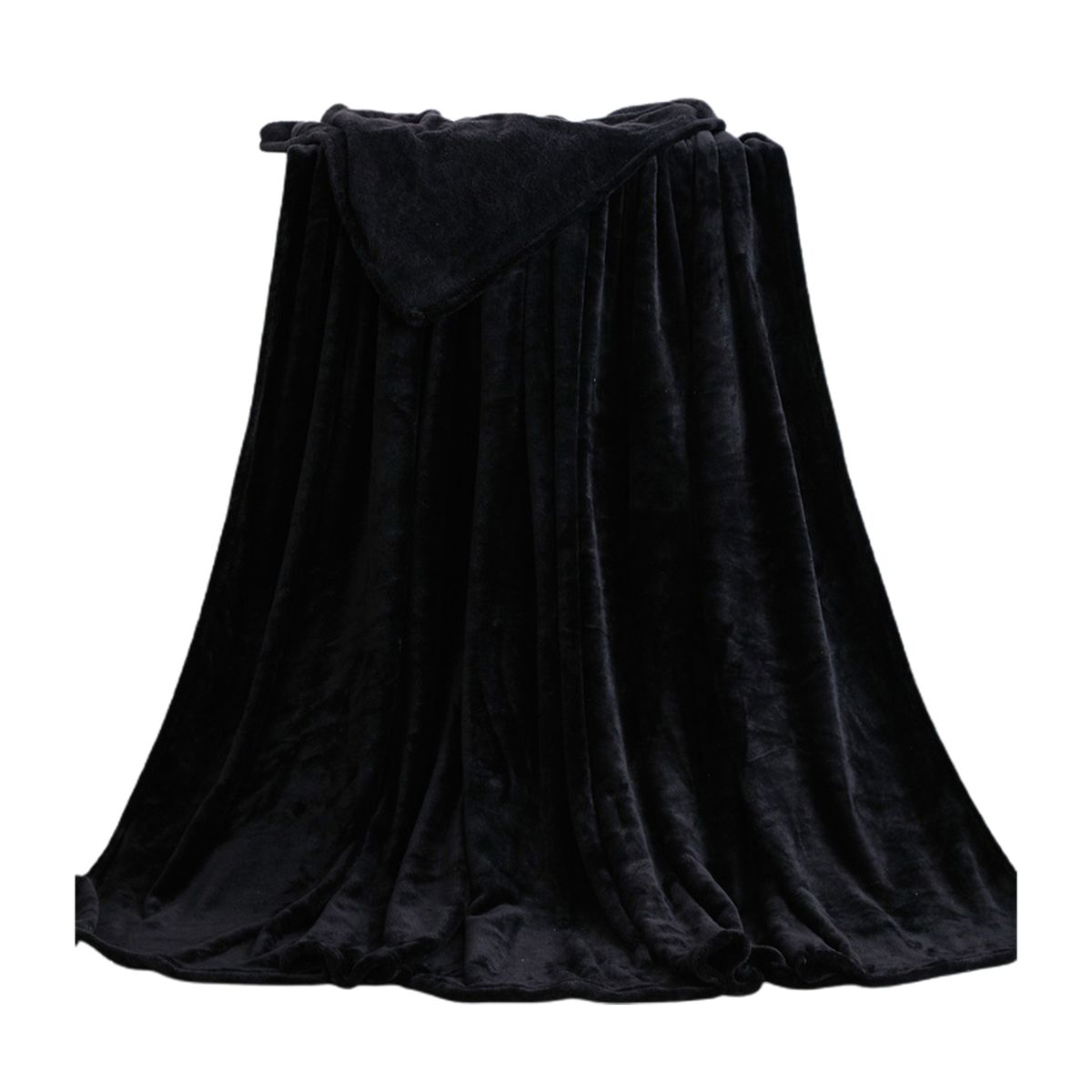 Coral Fleece Blankets Super Soft Shaggy Universal Solid-color Fleece Blankets For Sofa-Black