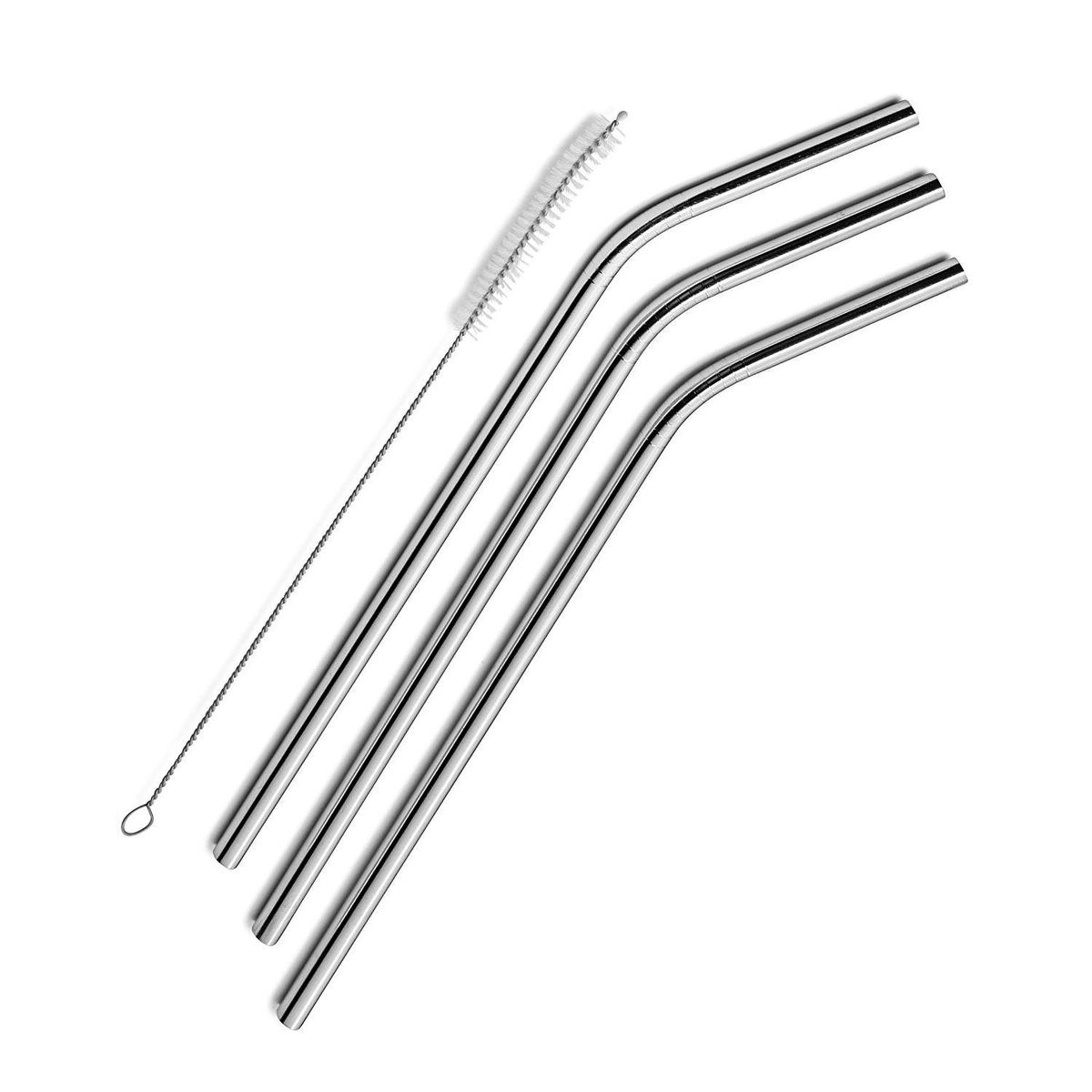 3 Pcs reusable Stainless Steel Metal Drinking Straw