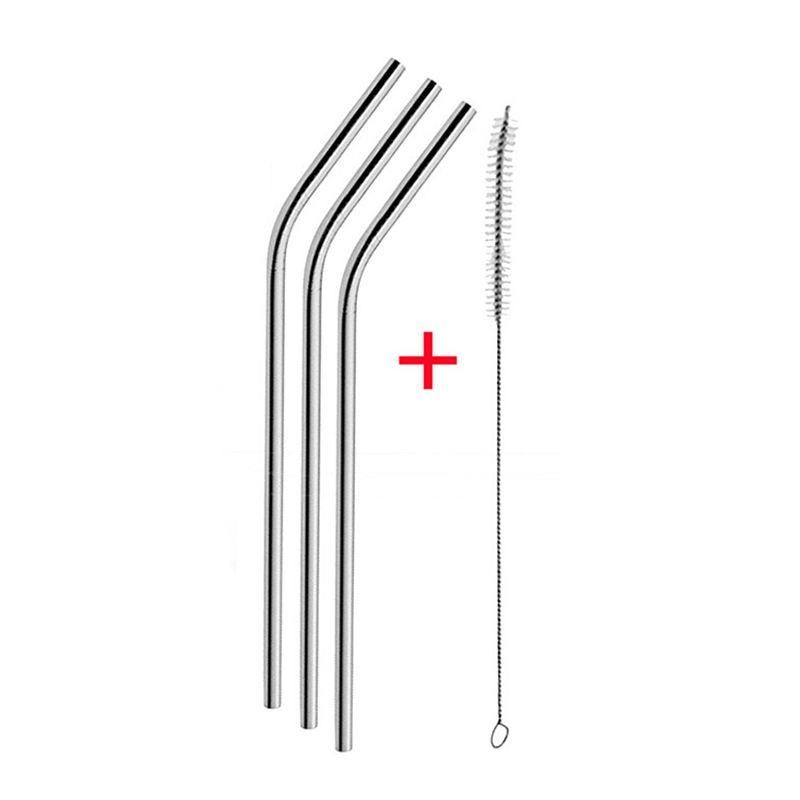 3 Pcs reusable Stainless Steel Metal Drinking Straw
