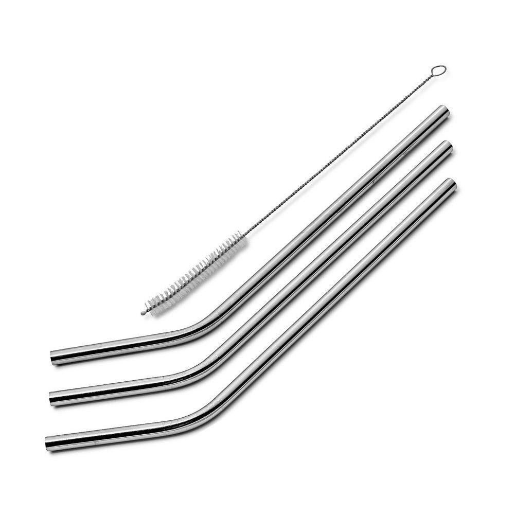 3 Pcs reusable Stainless Steel Metal Drinking Straw