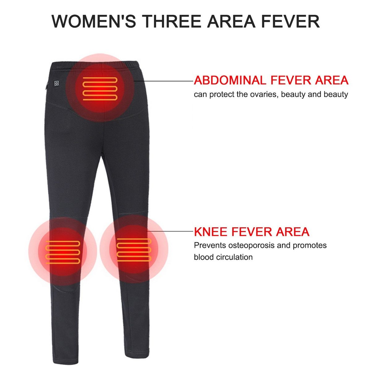 USB Heated Pants Women Rechargeable Slim Thickening Heated