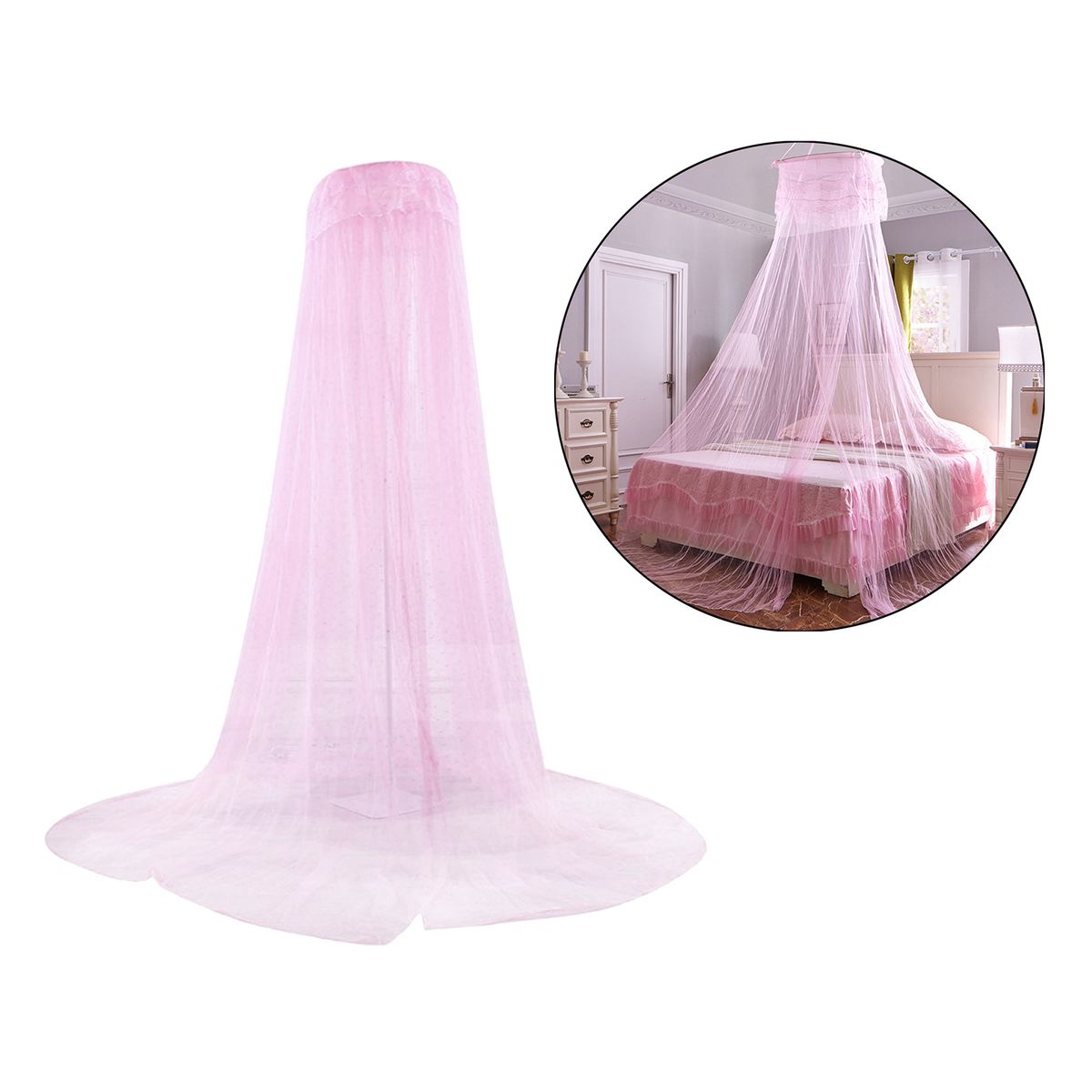Mosquito Net For Bed Canopy Queen Size King White Light Pink