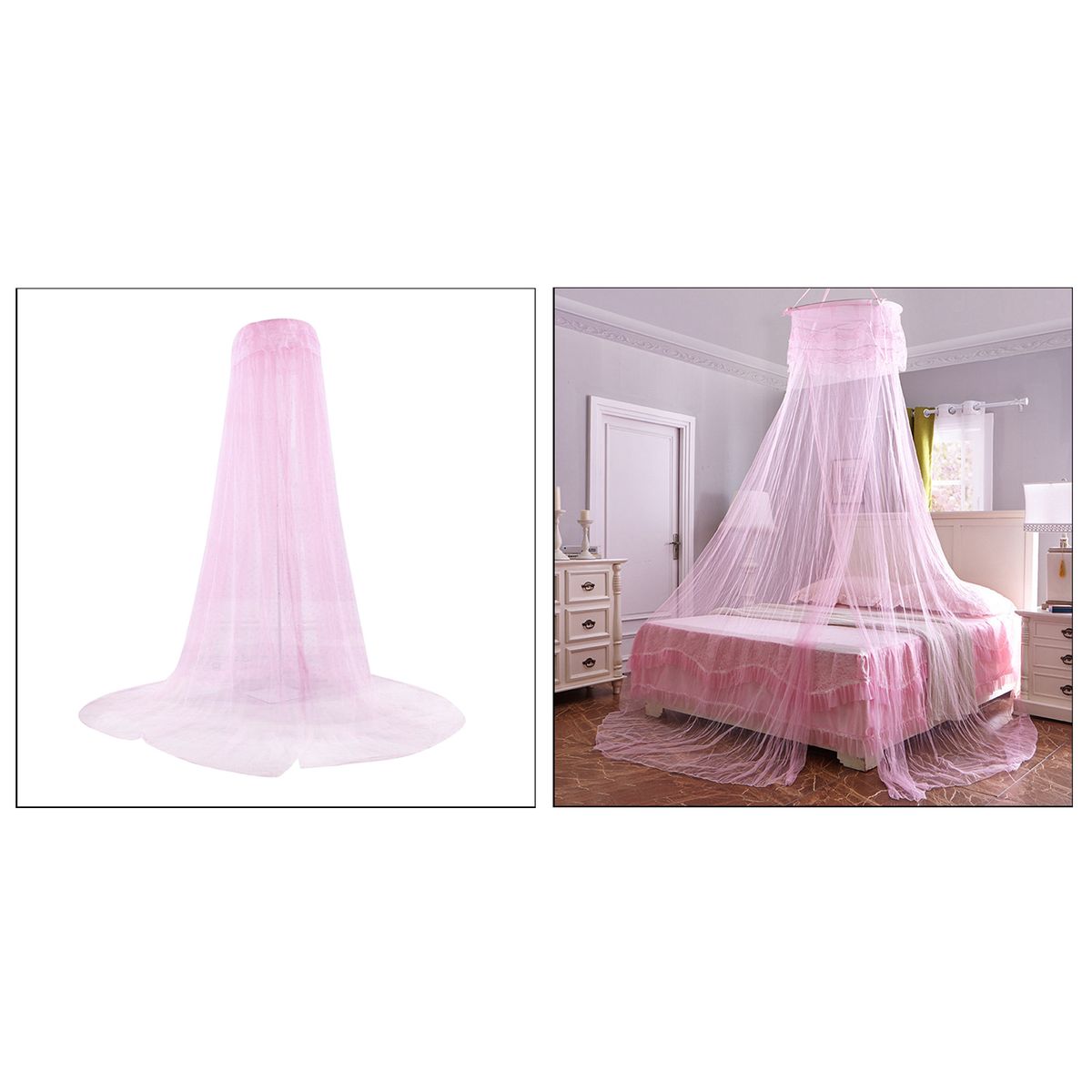 Mosquito Net For Bed Canopy Queen Size King White Light Pink