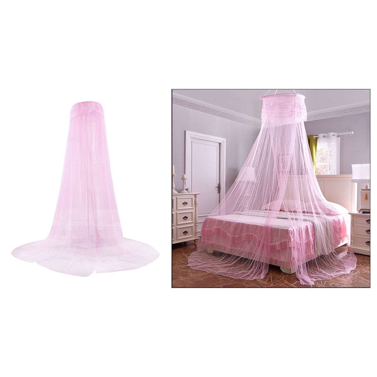 Mosquito Net For Bed Canopy Queen Size King White Light Pink