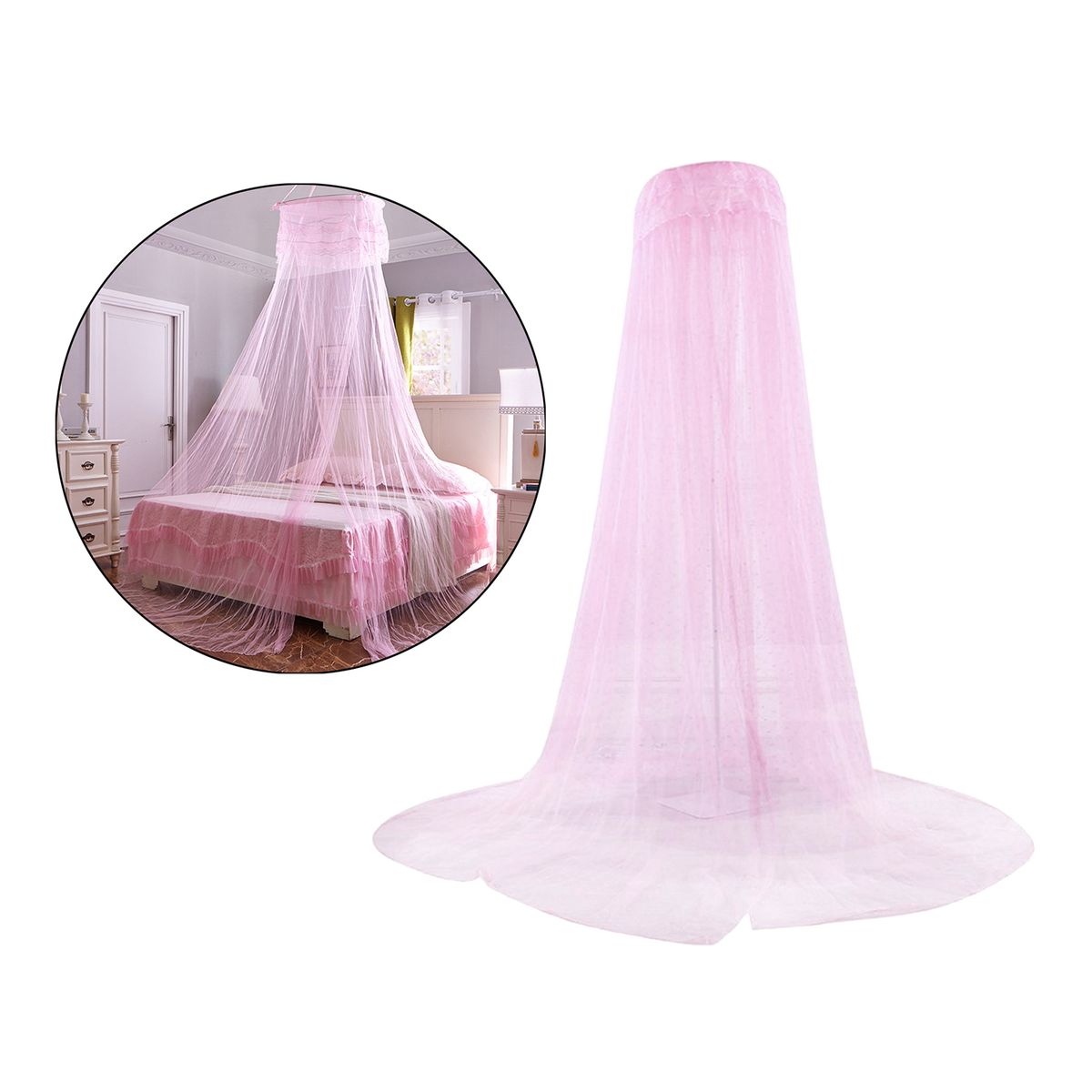 Mosquito Net For Bed Canopy Queen Size King White Light Pink