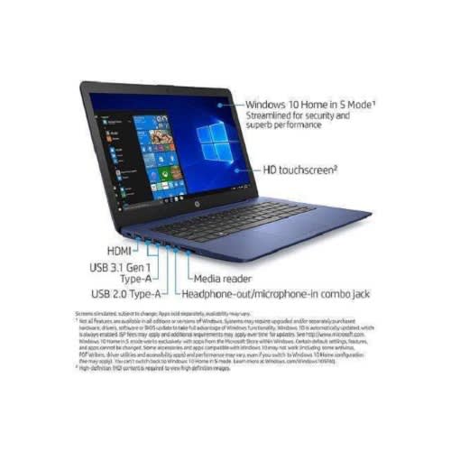 14" Hd Touchscreen Amd 3020e 4GB RAM+64GB Emmc Amd Radeon Graphics - Windows 10 In S Mode