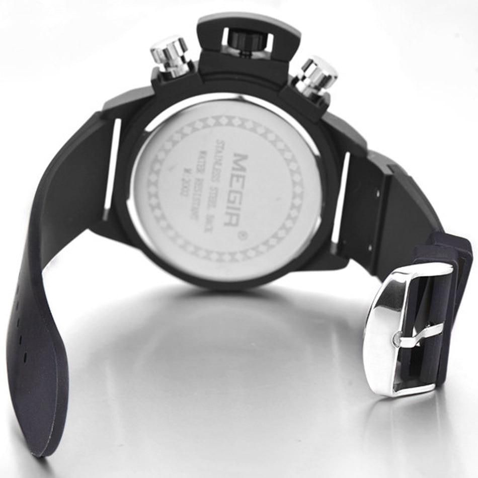 Mens Chronograph Watches Megir Men Military Sport Wristwatch Silicone Strap Quartz Watch Quality Goods   XYX-S