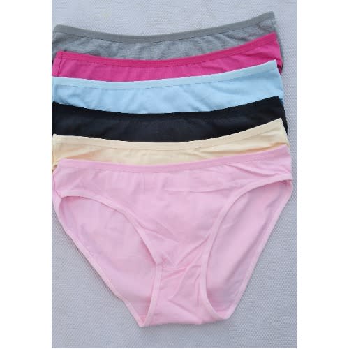 Plain Pure Cotton  Female Panties -Set Of 6