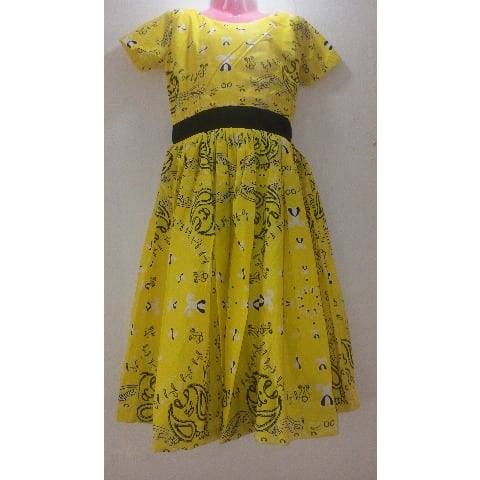 Yellow Dress With Abstract Designs