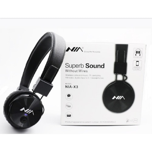 Nia X3 4 In 1 Bluetooth Stereo Headset - Black