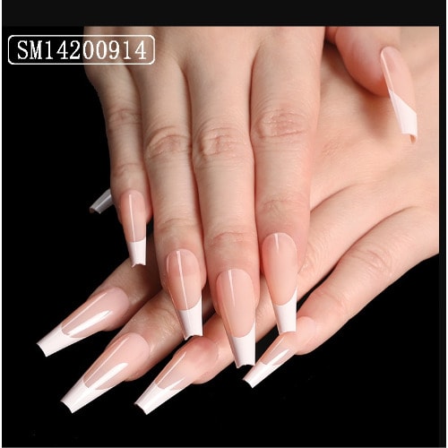 Ballet Coffin Full Cover Long Press-on Nail Tips - 24 Pieces - Sm14200914