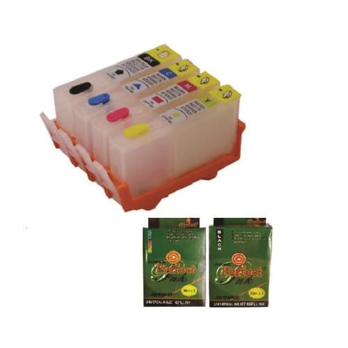 Refillable Cartridge Set For HP 564 & Ink