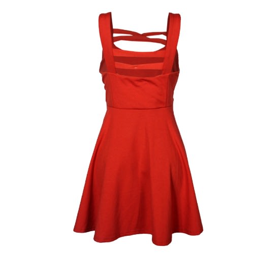 Cross Back Flare Dress -Burnt Orange