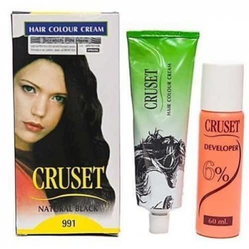 Cruset Hair Coloring Dye Cream - 100ml - Natural Black
