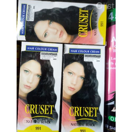 Cruset Hair Coloring Dye Cream - 100ml - Natural Black