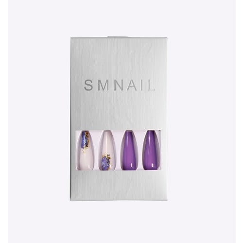 Ballet Coffin Full Cover Long Press-on Nail Tips - Sm14200953  -24 Pieces