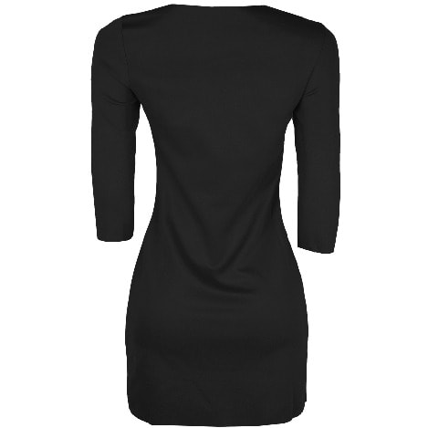 Front Zip Mid-length Dress (black)
