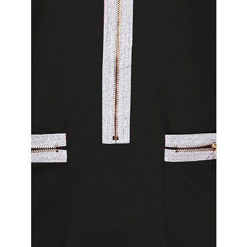 Front Zip Mid-length Dress (black)