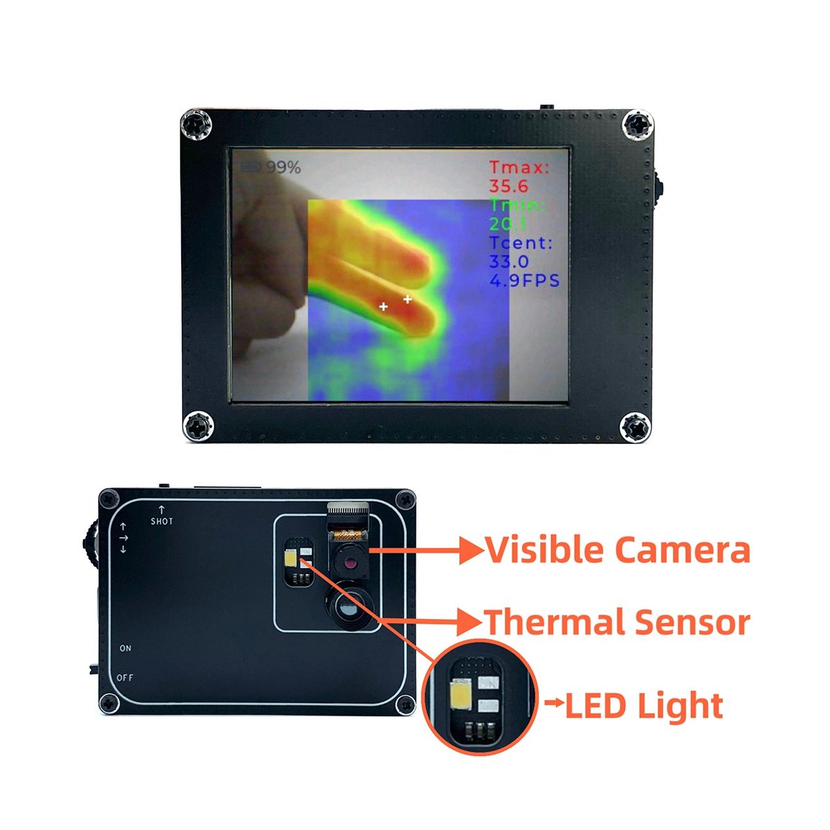 TICAM1 Industrial Infrared Thermal Imaging Camera with 200MP Visible Light Lens Temperature Detect Thermal Imager