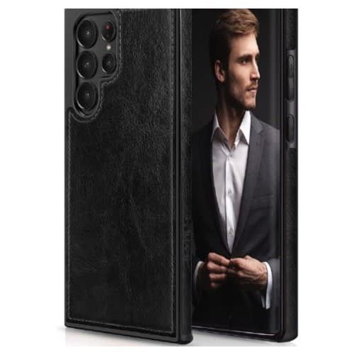 Leather Case For Samsung Galaxy S22 Ultra - Black