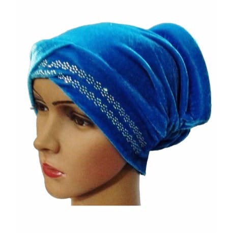 Studded Twin Tube Turban - Torquoise Blue