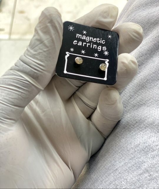 Magnetic Studs Iced Men's Earrings